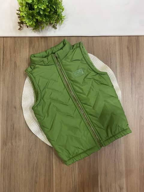 Colete Infantil Verde com Forro em Teddy Up Baby 130144892