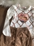 Conjunto Infantil Blusa Ursinho e Cavalo e Saia em Sarja Marrom Kukiê 80413 - loja online
