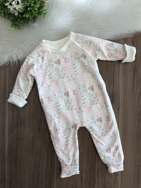 Macacão Infantil em Ultrasoft Patchwork Rosa Mini e Co 29472060 - comprar online