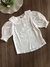 Blusa Infantil em Tricoline Off White com Pérolas Kukiê 73769