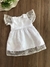Vestido Infantil em Tule com Bordado em Relevo Branco Kukiê 77476