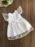 Vestido Infantil em Tule com Bordado em Relevo Branco Kukiê 77476 - Clube Melina