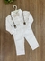 Conjunto Intantil Branco com Suspensório Listrado 2098