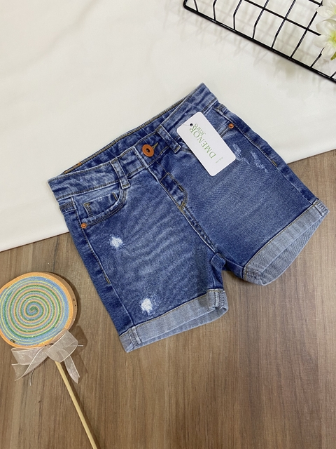 Bermuda Infantil em Jeans com Barra Dobrada Dmenor BM8524