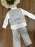 Conjunto Social Infantil Camisa Branca com Colete Cinza Poa e Gravata e Calça Cinza Leley 1081A na internet