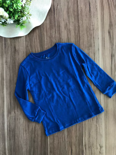 Camiseta Infantil Manga Longa Azul Bic Hering Kids 5CMYA59EN