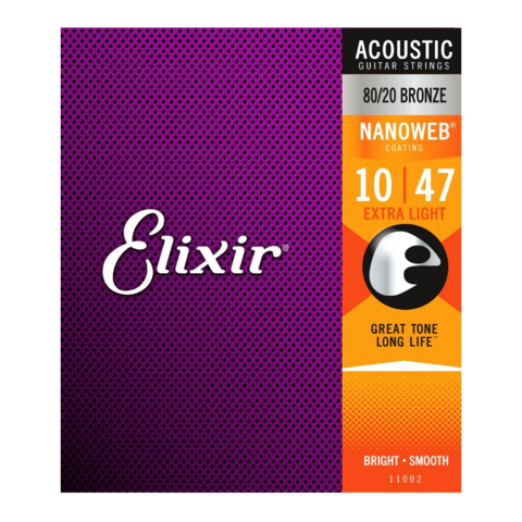Encordado de Guitarra Acústica Elixir Calibre 80/20 Set Cuerdas