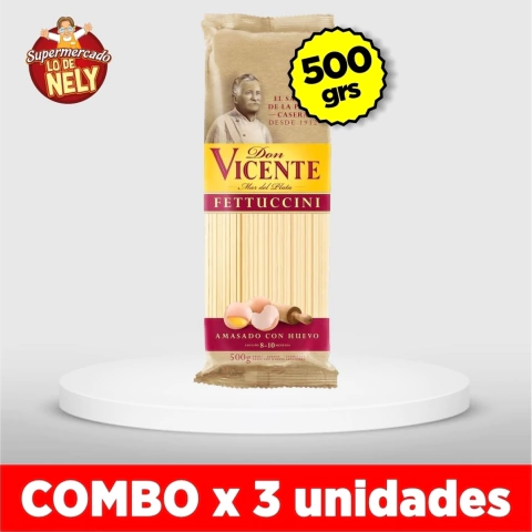 Fideos Fettuccini DON VICENTE X500 COMBO X3