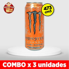 Bebida energizante MONSTER ultra sunrise COMBOx3