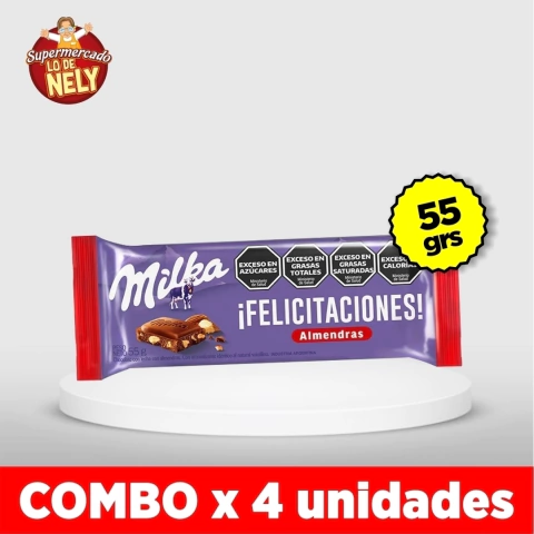 Chocolate con almendras MILKA X55GRS COMBOX4