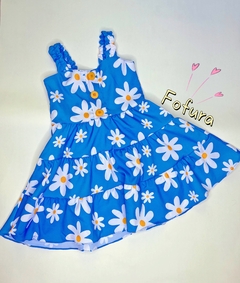 Vestido flores azul - comprar online