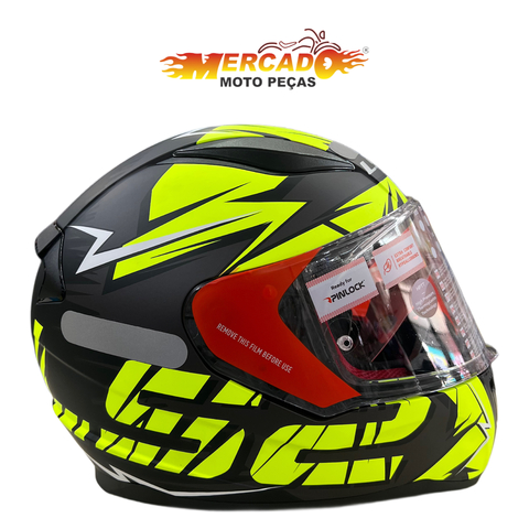 CAPACETE LS2 RAPID CHROMO PRETO AMARELO