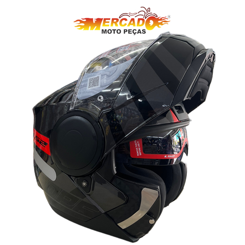 CAPACETE LS2 SCOPE HARM PRETO HV VERMELHO