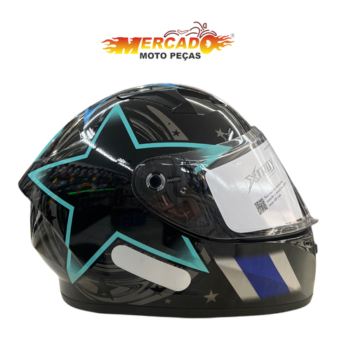 CAPACETE XTROY COSMIC PRETO/TIFANNY