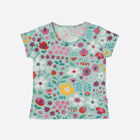 Remera MC Floreada 2026 Celeste - comprar online