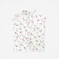 Blucita Cuello Mao Florcitas Blanca
