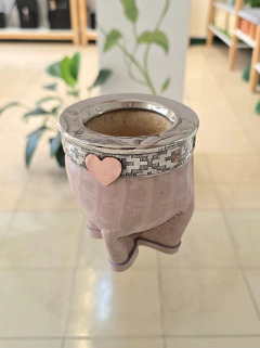 Mate imperial alpaca cuero rosa corazón cobre en internet