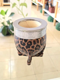 Mate imperial cuero animal print