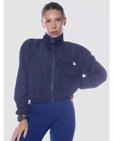Jaqueta Corta Vento com Bolsos - Azul Marinho - comprar online