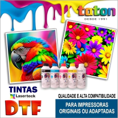 Tinta DTF Têxtil LASERTECK 500 ml - Branca - TATON - Filmes de recorte, DTF, transfers, tintas