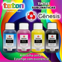 Tinta Sublimática GÊNESIS 100 ml - Kit c/ 4 cores (CMYK) - TATON - Filmes de recorte, DTF, transfers, tintas