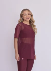 BLUSAO EM TULE MARSALA - comprar online