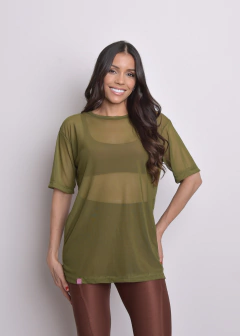 BLUSAO EM TULE VERDE MILITAR