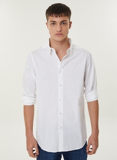 Camisa Poplin Lycra - Blanca
