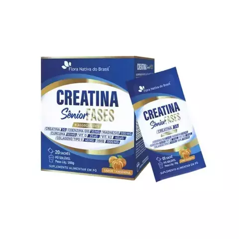 Creatina Sênior Fases 20 sachês sabor Tangerina - Flora Nativa do Brasil