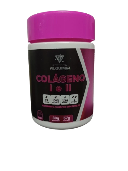 Colágeno I e II 60 Cápsulas -Perfeita Alquimia
