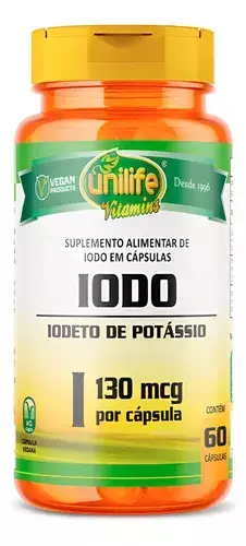 Iodo- Iodeto De Potássio 60 Cápsulas- Unilife