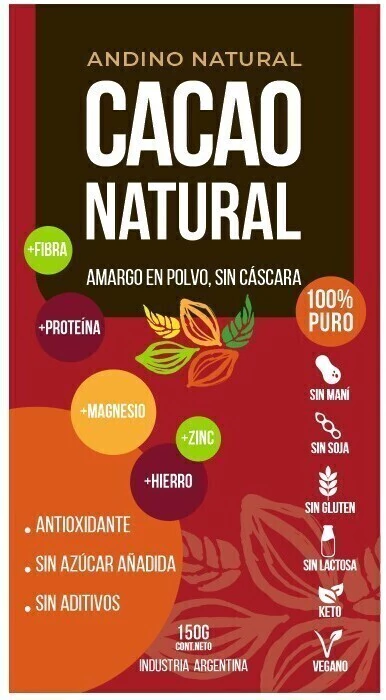 CACAO NATURAL, No alcalino 150g