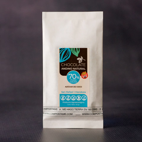 70% Cacao con azúcar de coco 50gr