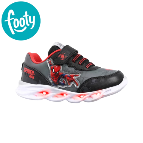 ZAPATILLA SPIDERMAN MILES NEGRO CON LUZ