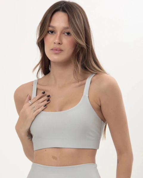 Top Cropped Glow - Prata