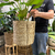 Porta maceta alto Seagrass con manijas trenzadas - comprar online