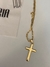 CORRENTE CADEADO ALONGADO FECHO BOIA TRADICIONAL (2MM) + CRUZ POLIDA - 2,6CMX1,6CM - BANHADO A OURO 18k -