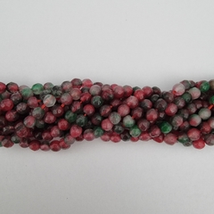 AGATA REDONDA FACETADA 4mm COMBINADA VERDE-BORDO - PI3
