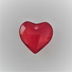 CRISTAL DIJE CORAZON LISO ROJO 15mm - UND - CV21