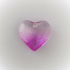 CRISTAL DIJE CORAZON LISO FUCSIA 15mm - UND - CV20