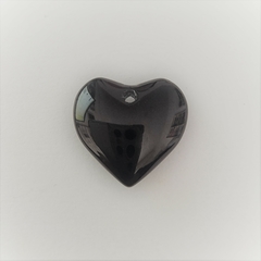 CRISTAL DIJE CORAZON LISO NEGRO 15mm - UND - CV27