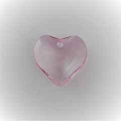 CRISTAL DIJE CORAZON LISO ROSA 15mm - UND - CV19