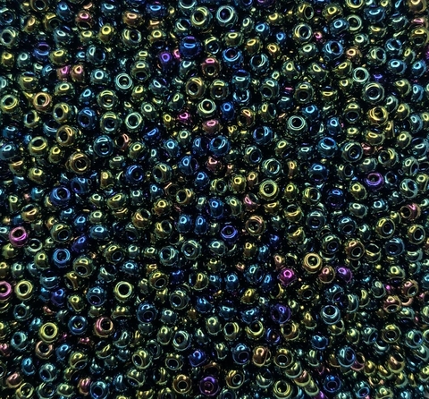 MOSTACILLA CHECA TONOS VERDES METALIZADO 8/0 (3mm) - PAQ. 10gr. - MO331