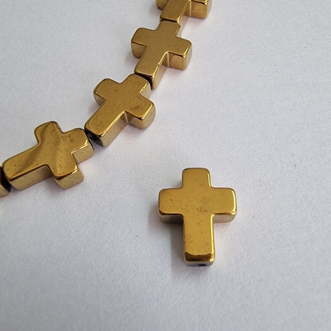 HEMATITE PASANTE CRUZ VERTICAL 10mm - UND - PI133