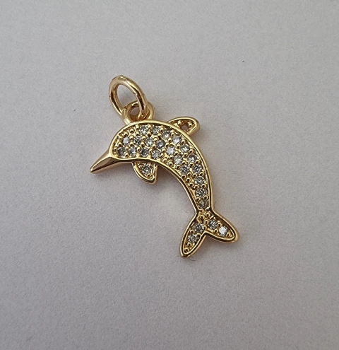 DIJE DELFIN CON MICROZIRCONIA - DI432