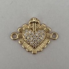 CONECTOR MICRO ZIRCONIA CORAZON PETALOS Y CRUZ CO51