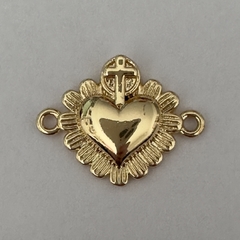 CONECTOR CORAZON LISO PETALOS Y CRUZ CO50