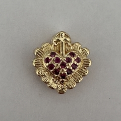 PASANTE MICRO ZIRCONIA CORAZON PETALOS Y CRUZ SE113