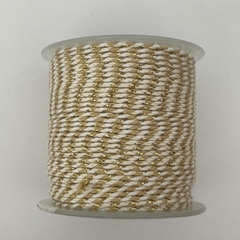 CORDON TRENZADO BEIGE/BLANCO/DORADO - METRO - CT1