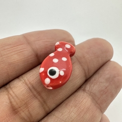 CERAMICA PEZ LUNARES ROJO - UND - CE257 en internet